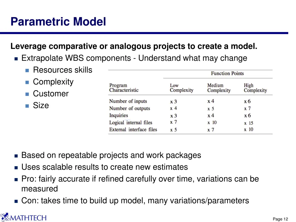 parametric model