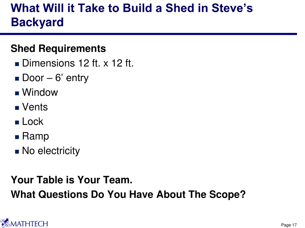 what will it take to build a shed in steve