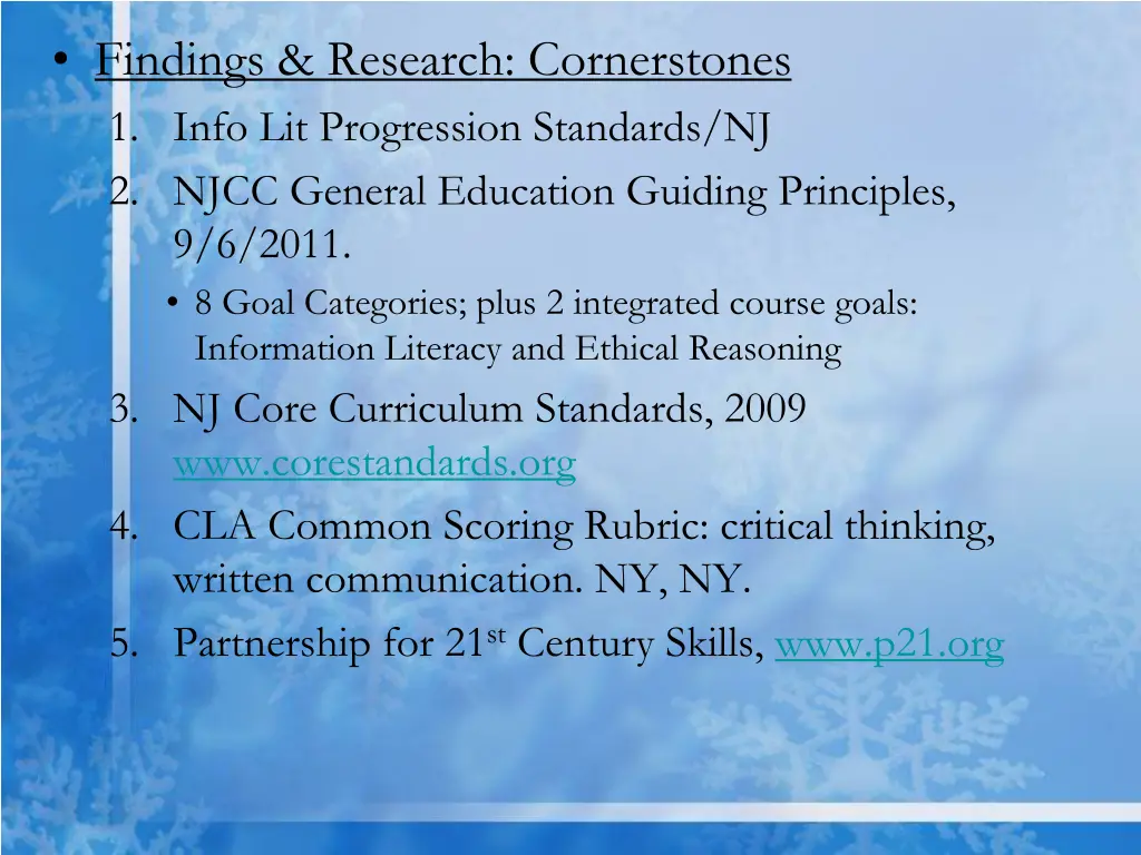 findings research cornerstones 1 info