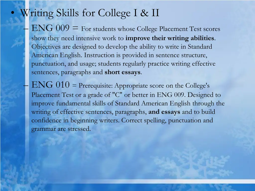 writing skills for college