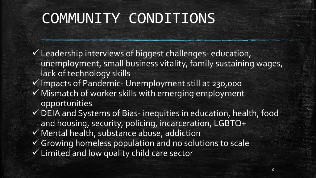 community conditions