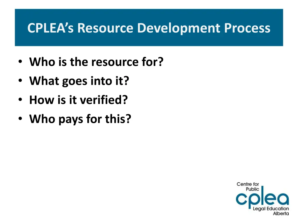 cplea s resource development process