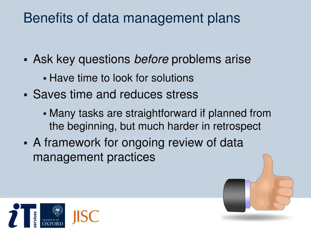 benefits of data management plans