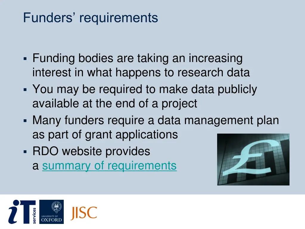 funders requirements