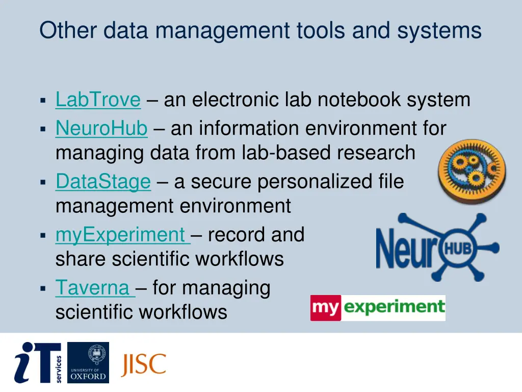 other data management tools and systems