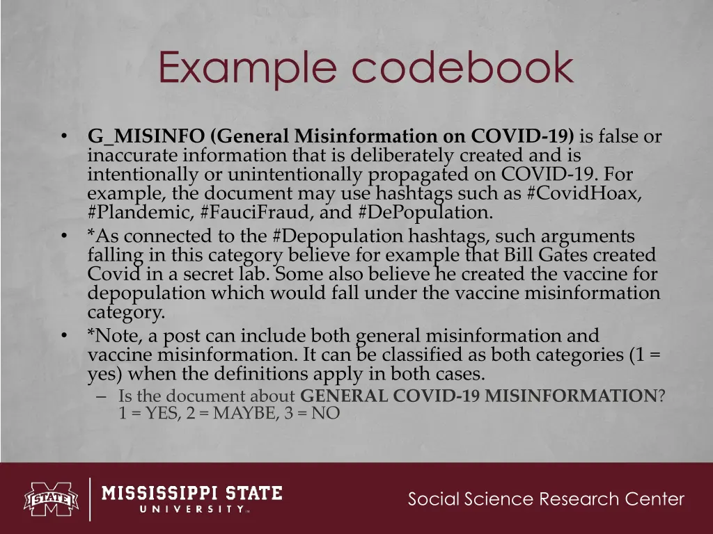 example codebook