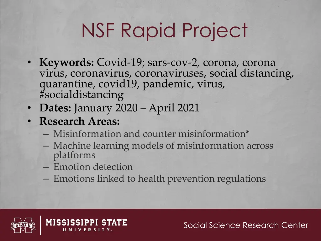 nsf rapid project 1