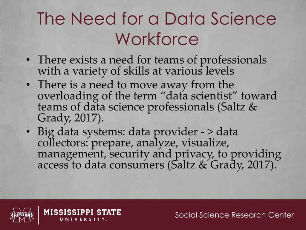 the need for a data science workforce there