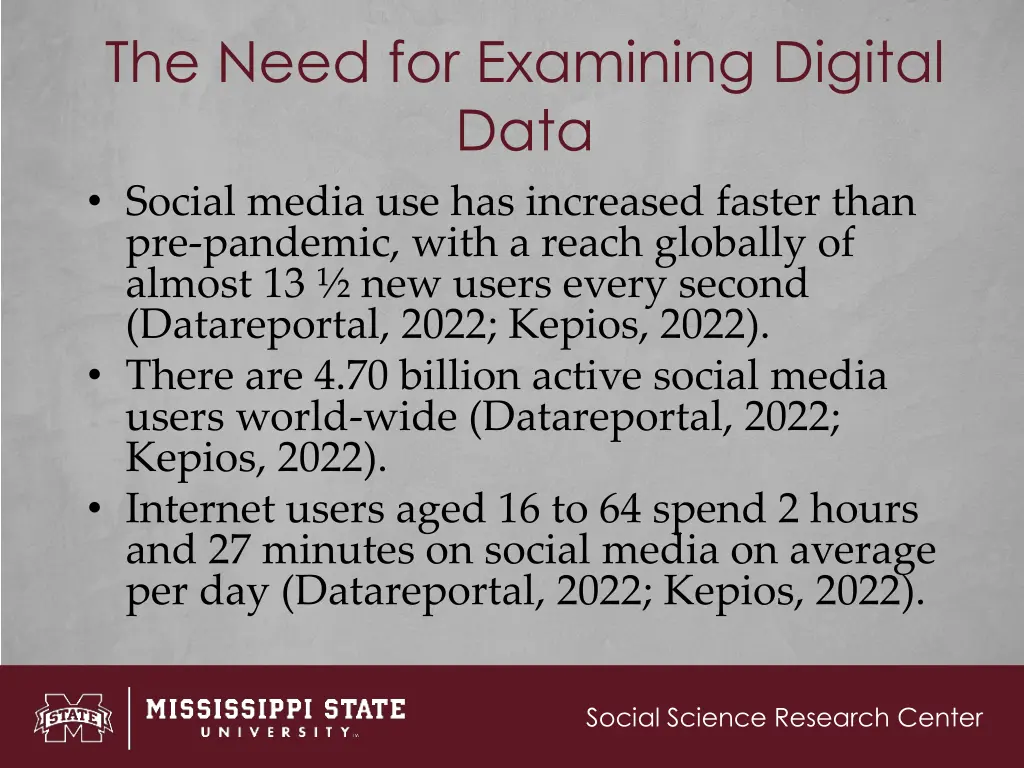 the need for examining digital data social media