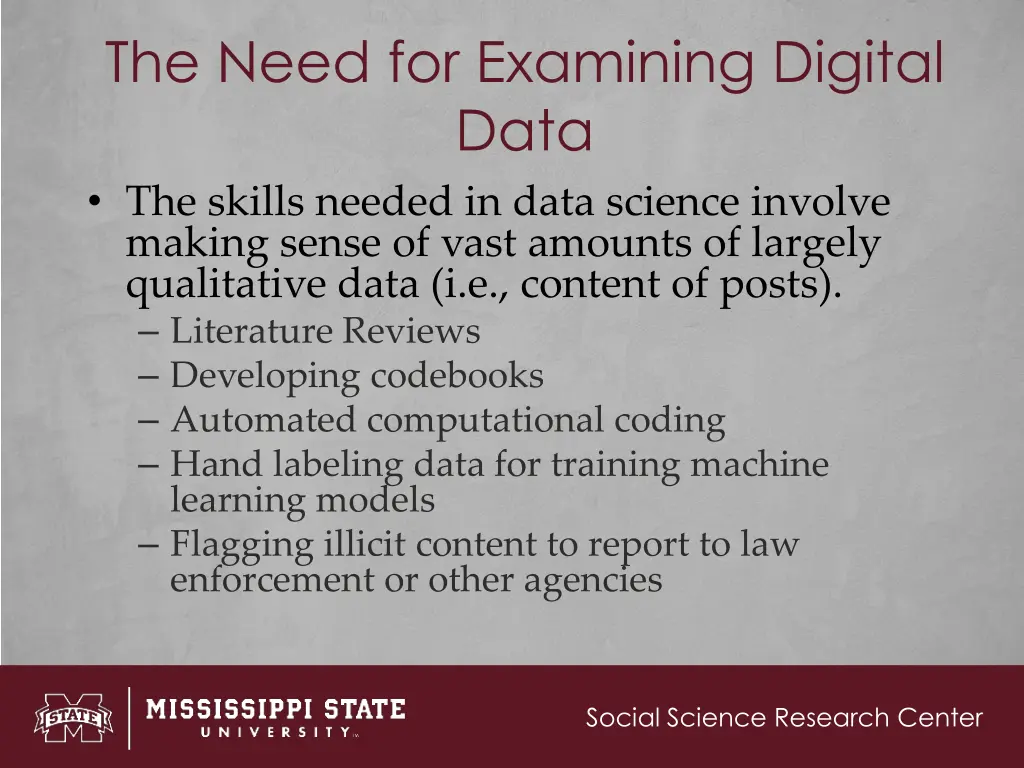 the need for examining digital data the skills