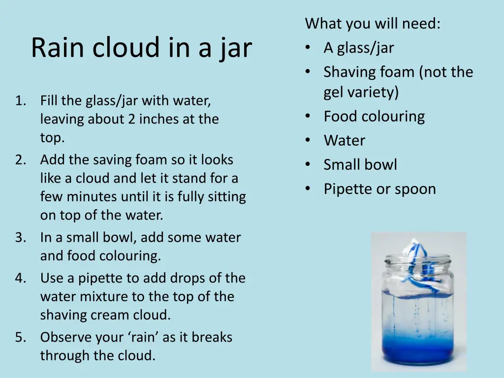 what you will need a glass jar shaving foam