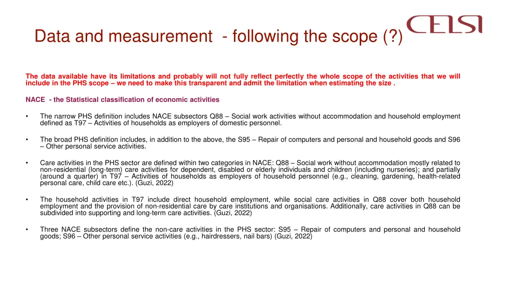 data and measurement following the scope