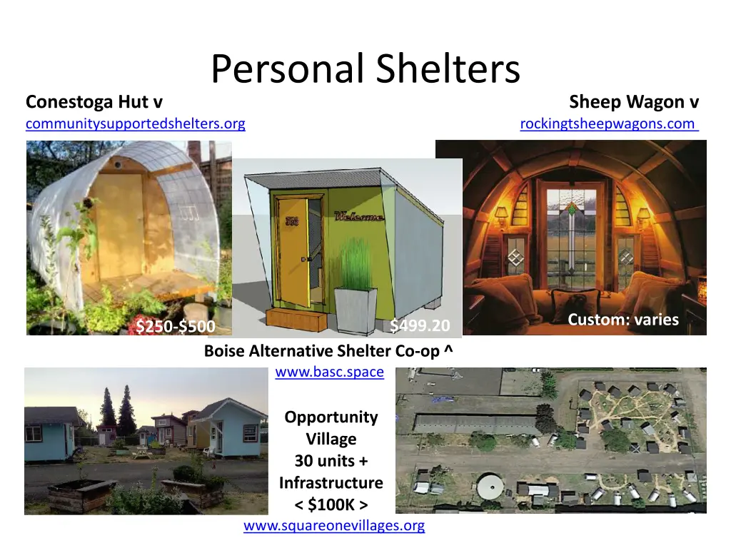 personal shelters