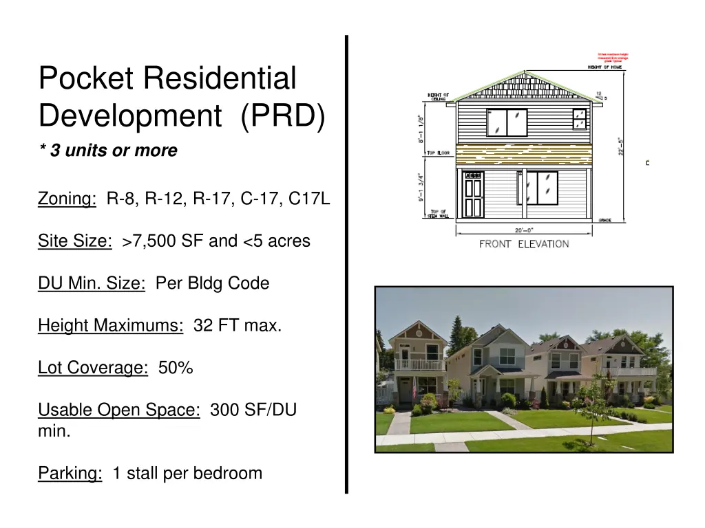 pocket residential development prd 3 units or more