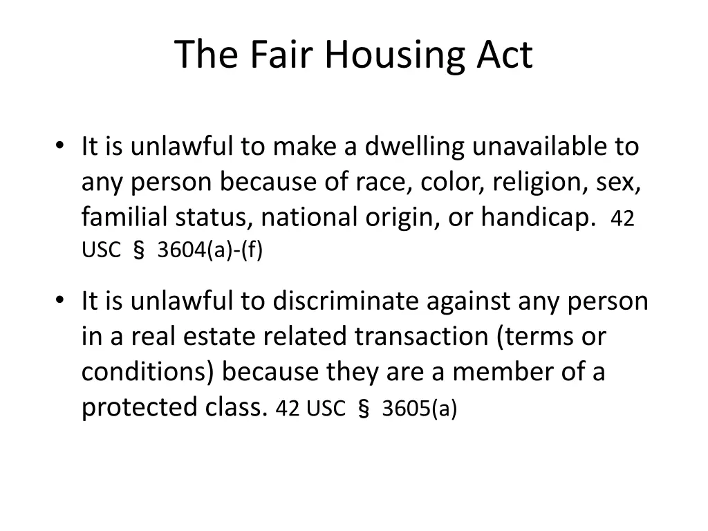 the fair housing act