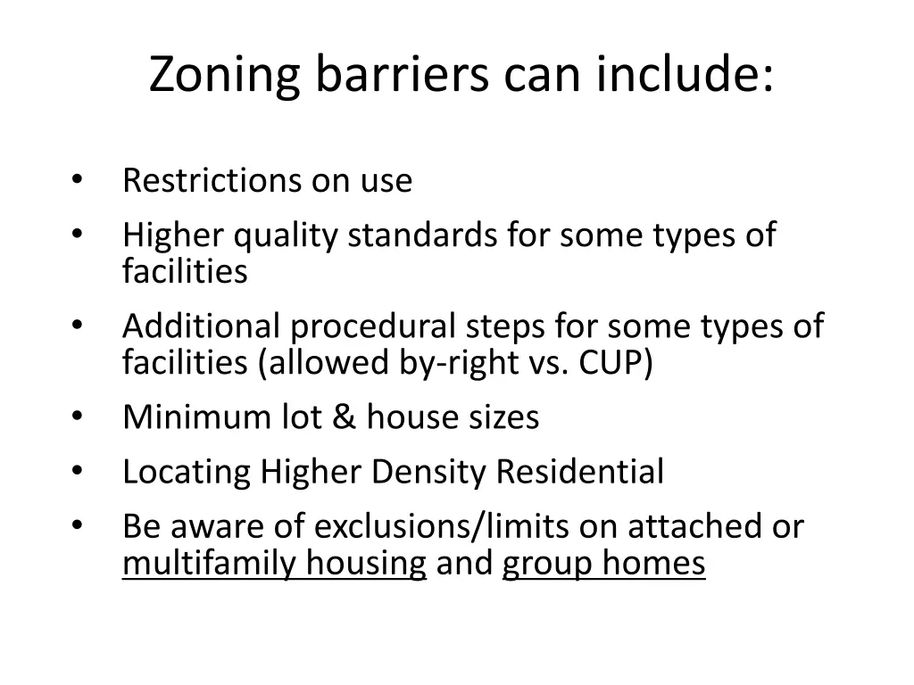 zoning barriers can include