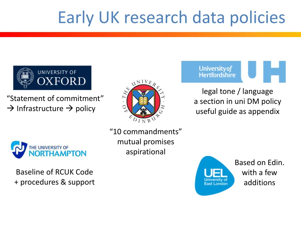 early uk research data policies