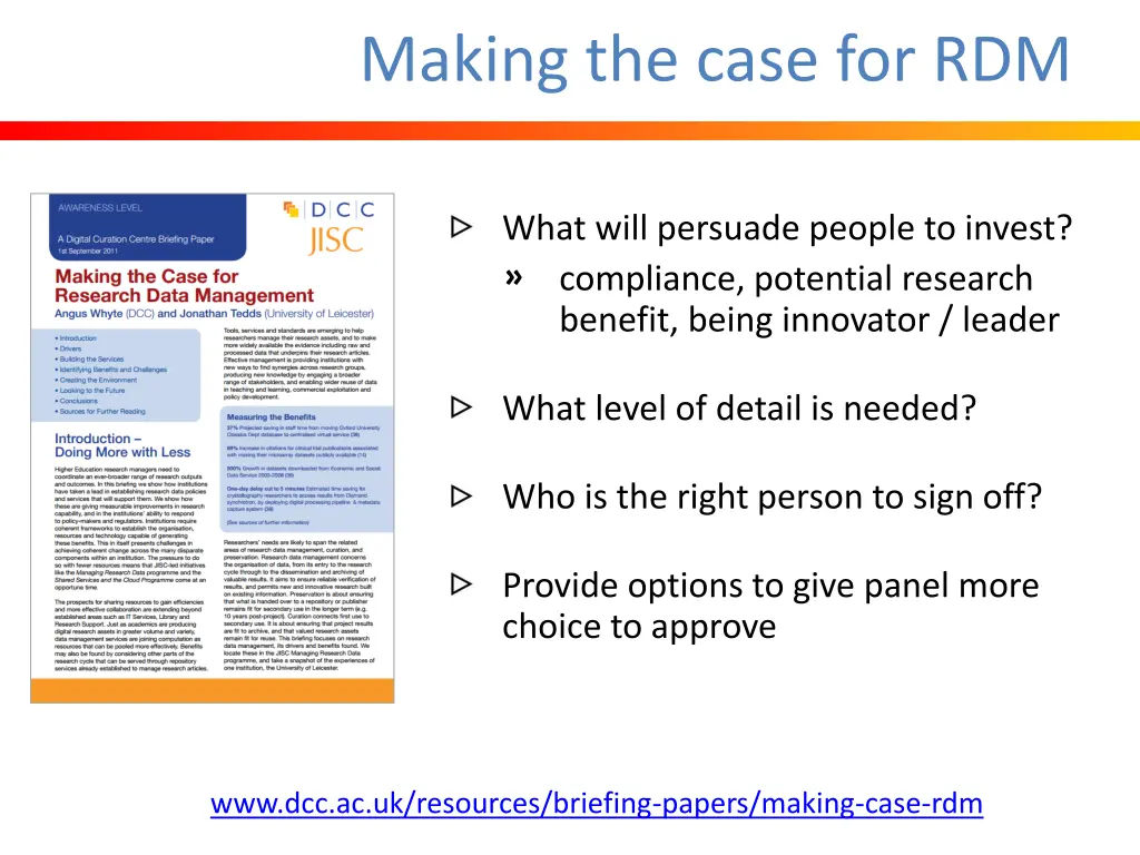 making the case for rdm