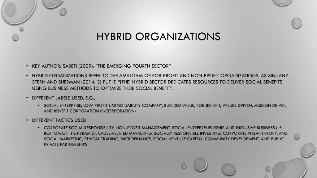 hybrid organizations