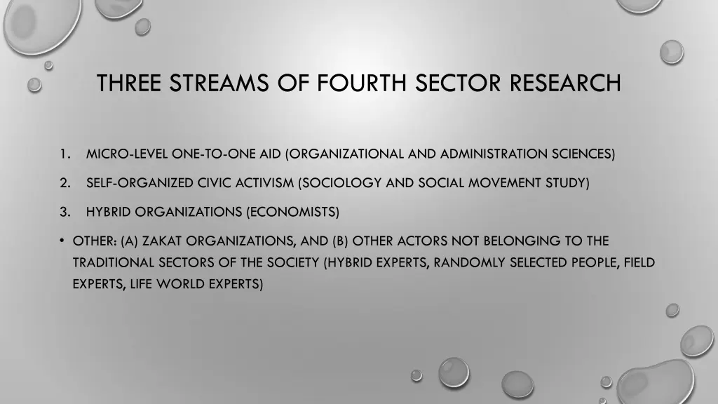 three streams of fourth sector research