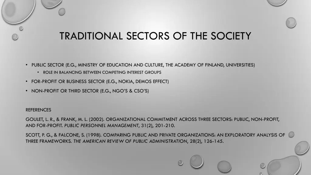 traditional sectors of the society