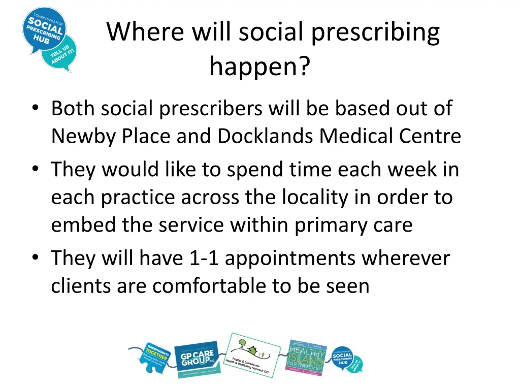 where will social prescribing happen