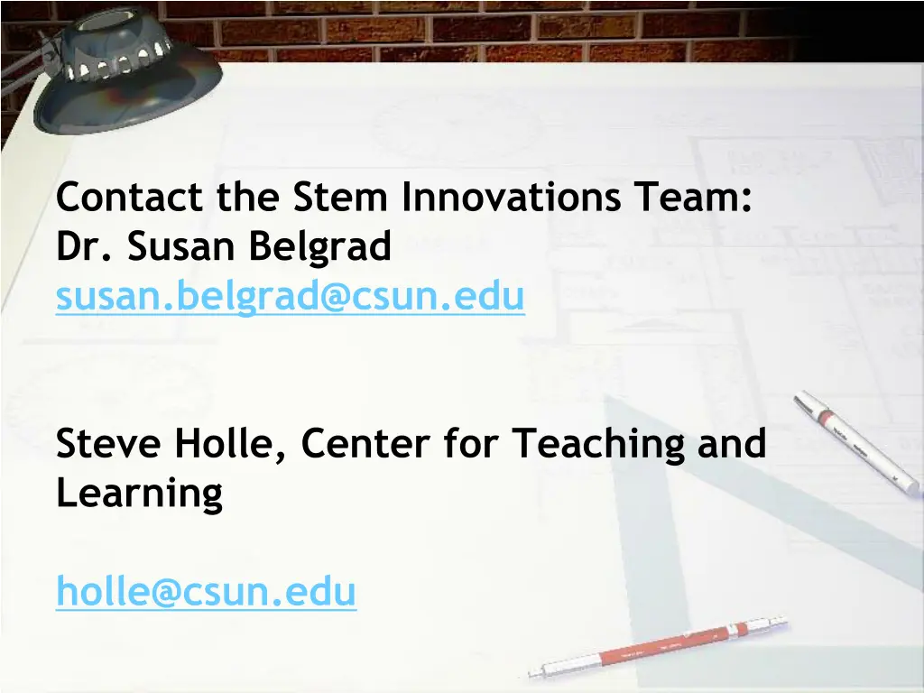 contact the stem innovations team dr susan