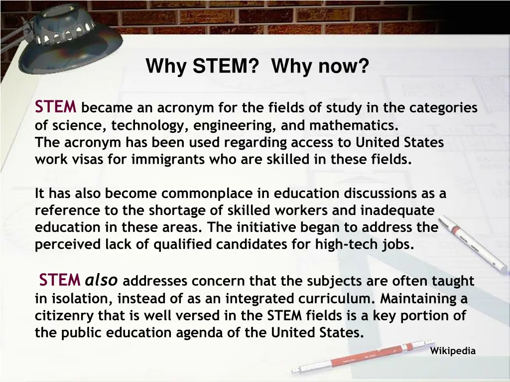 why stem why now