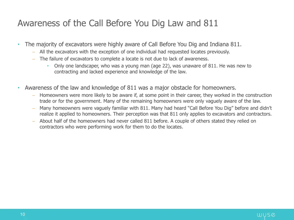 awareness of the call before you dig law and 811