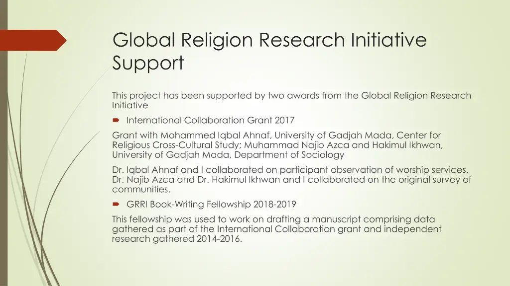 global religion research initiative support