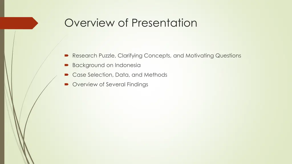 overview of presentation