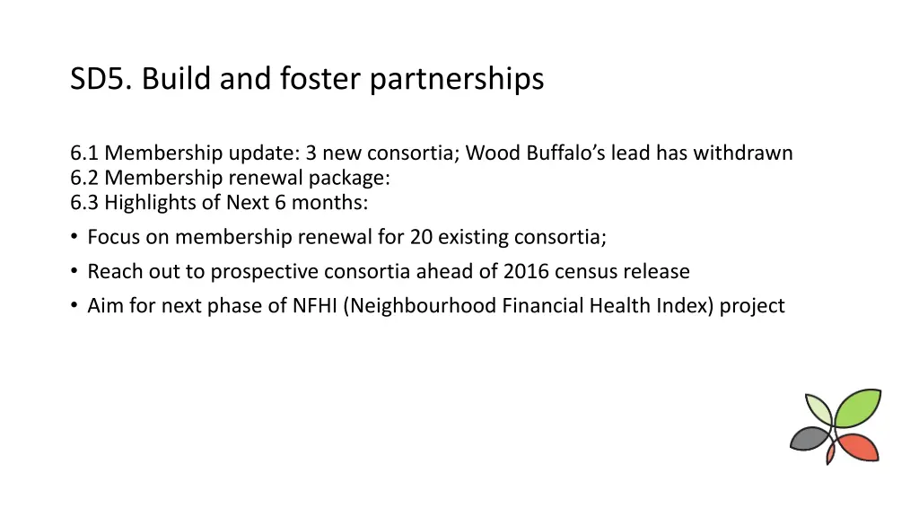 sd5 build and foster partnerships