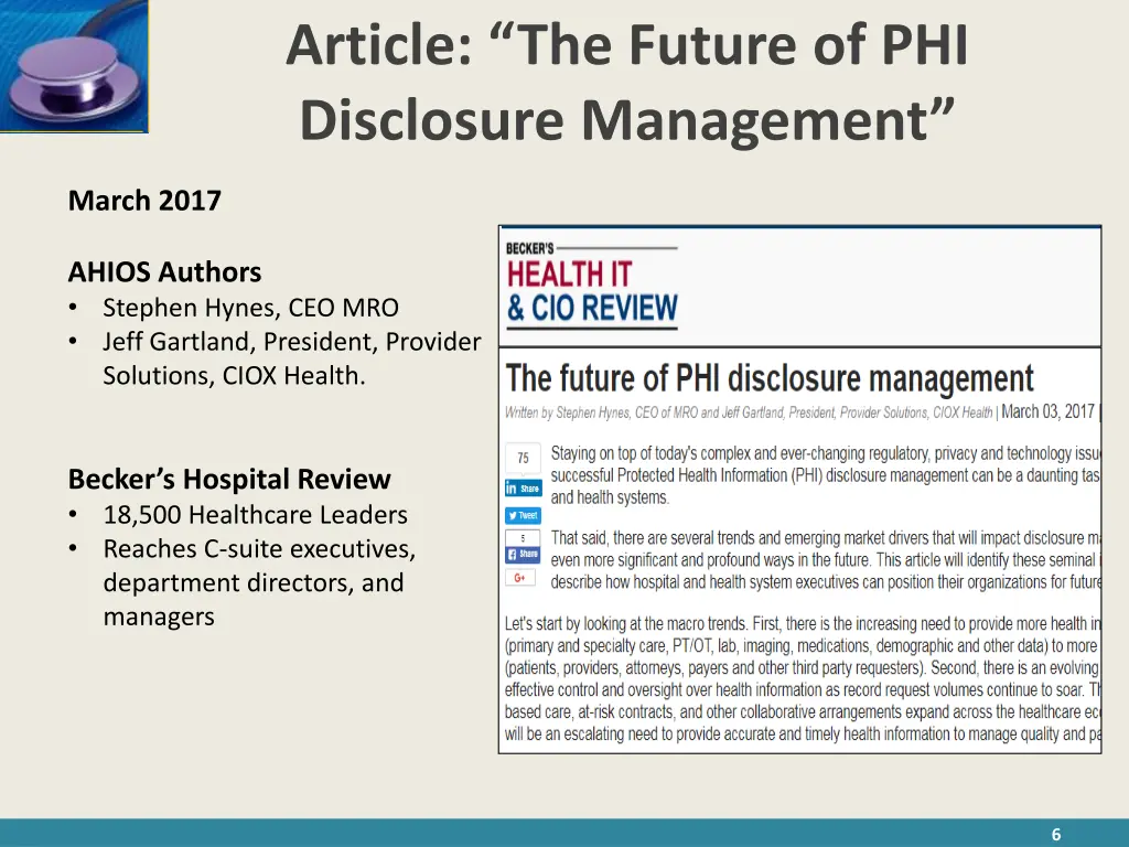 article the future of phi disclosure management