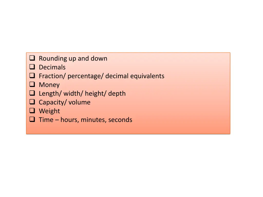 rounding up and down decimals fraction percentage