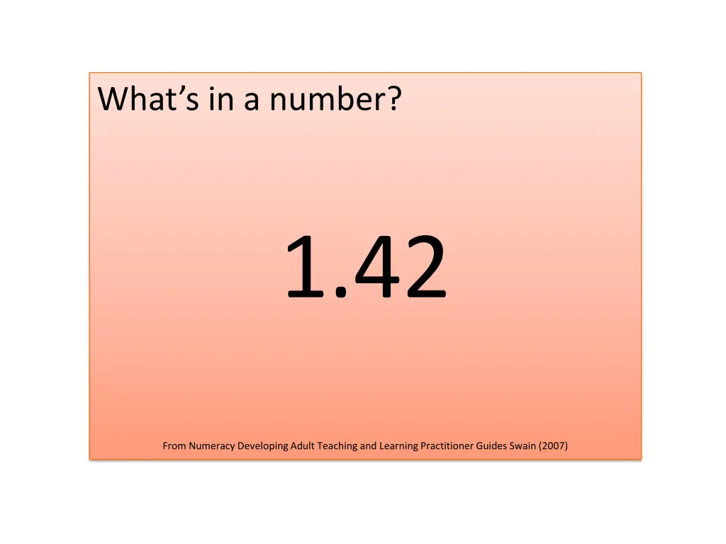 what s in a number