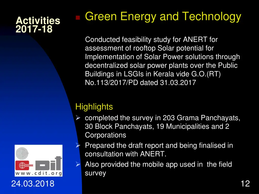 green energy and technology conducted feasibility