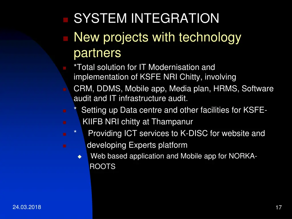 system integration new projects with technology