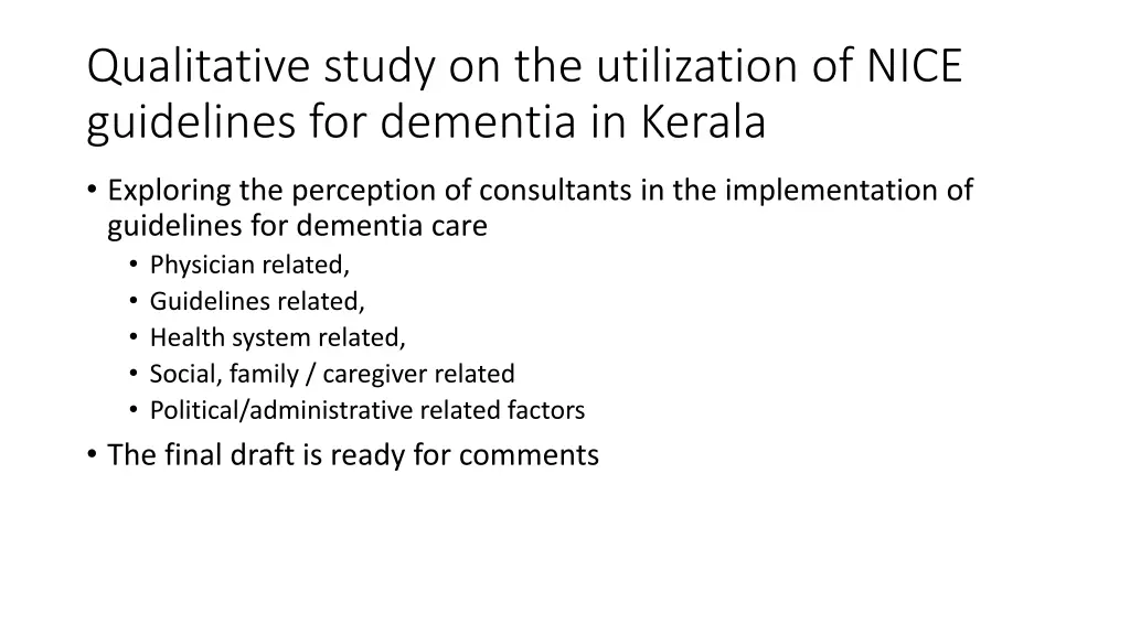 qualitative study on the utilization of nice