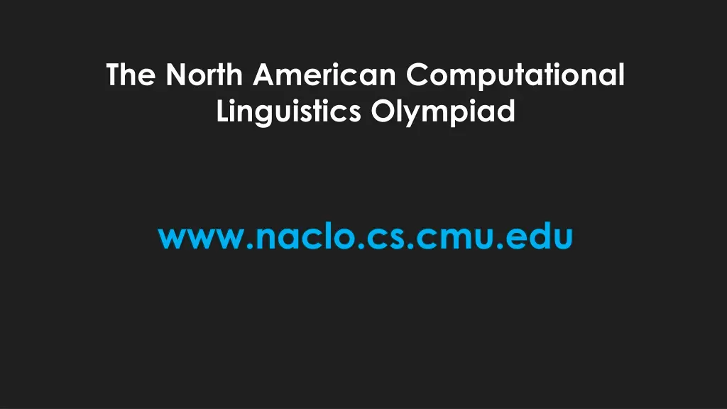 the north american computational linguistics 1