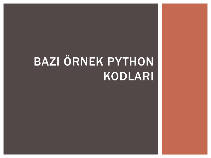 bazi rnek python