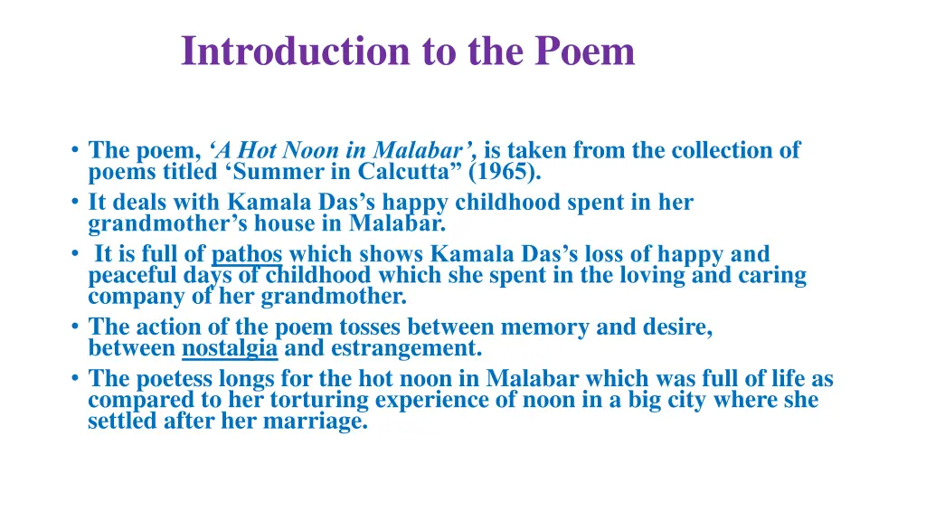 introduction to the poem