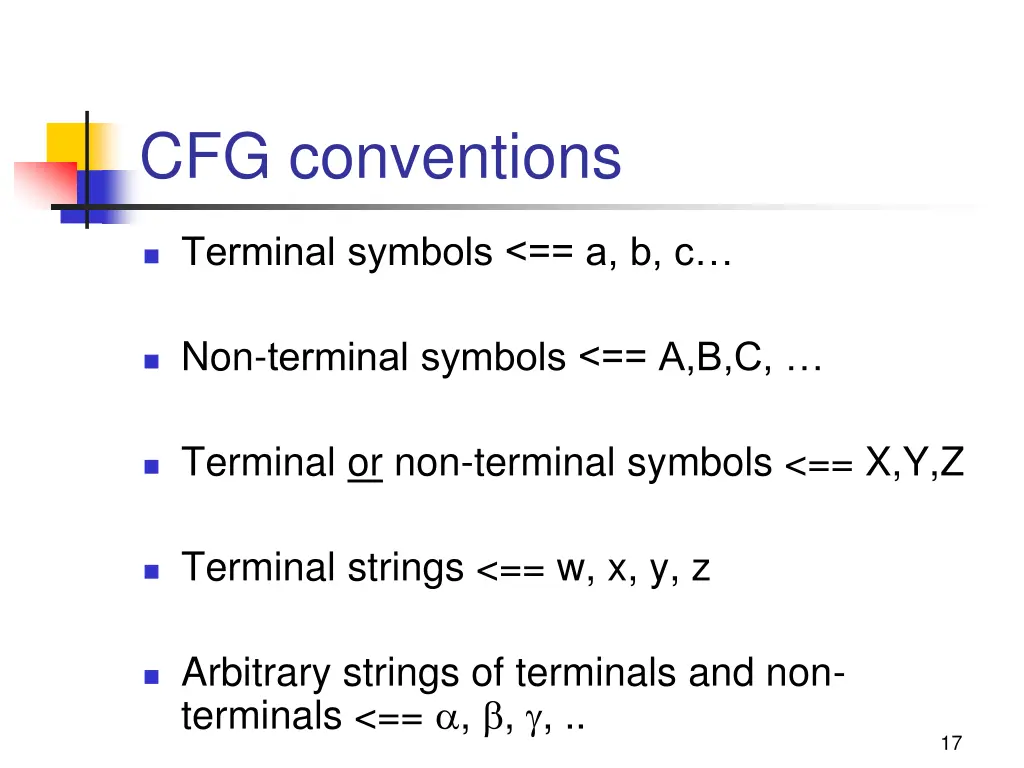 cfg conventions