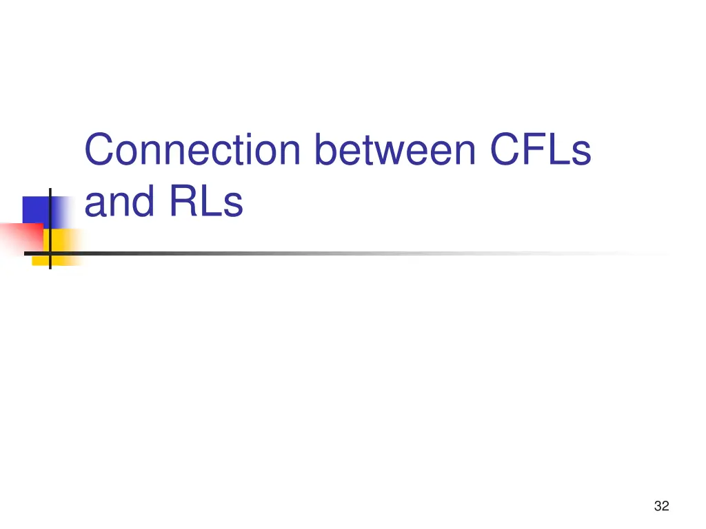 connection between cfls and rls