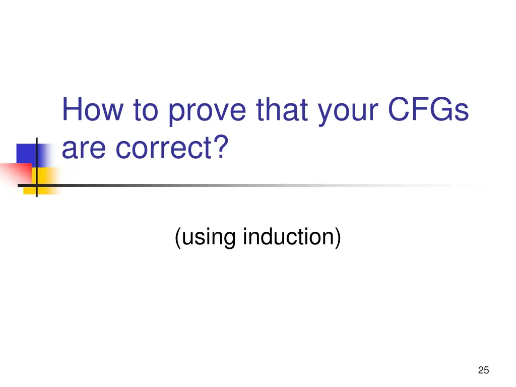 how to prove that your cfgs are correct