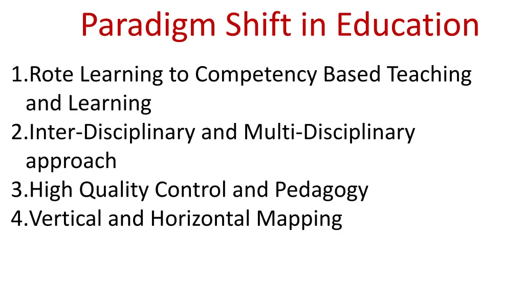 paradigm shift in education