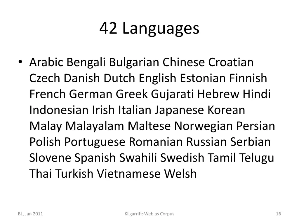 42 languages