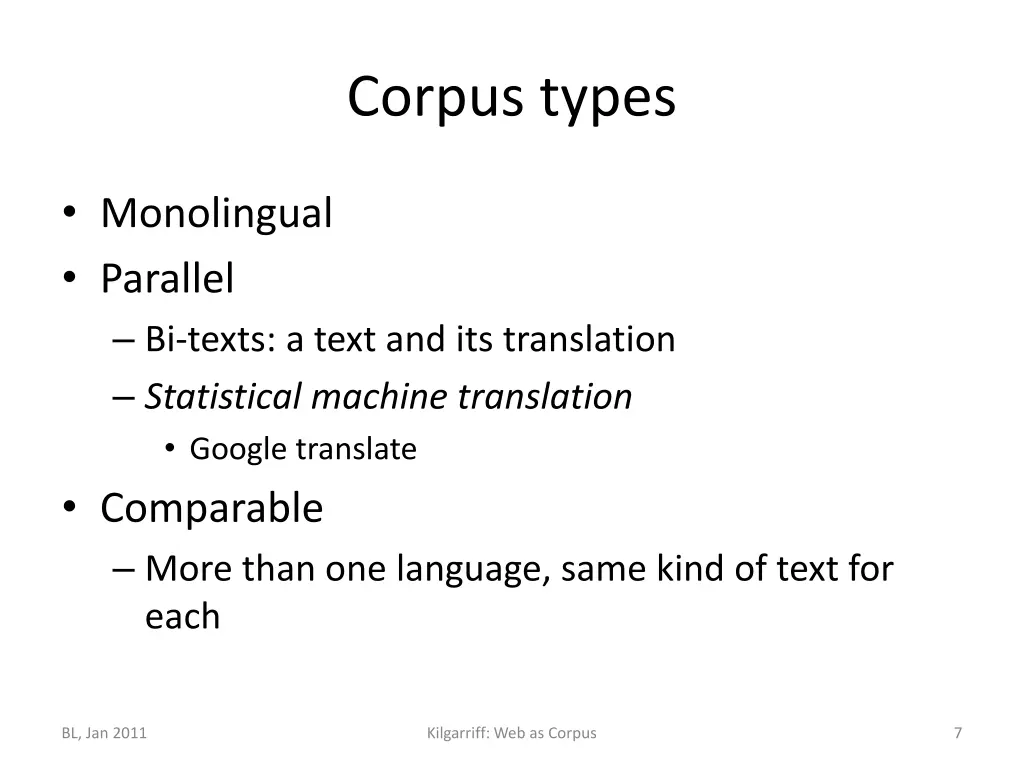 corpus types