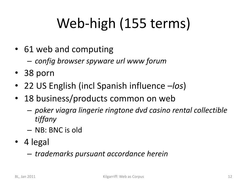 web high 155 terms