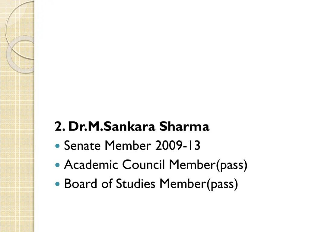 2 dr m sankara sharma senate member 2009