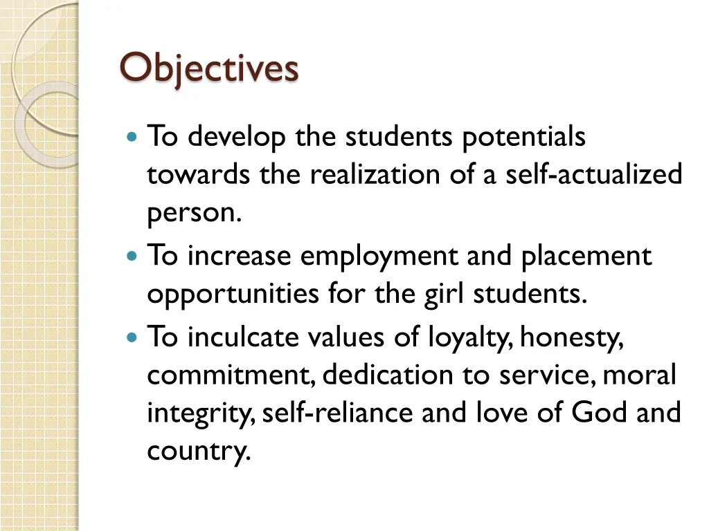 objectives